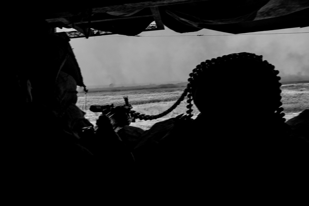 Peshmerga soldiers on the Gwer front line, southwestern Erbil, May 3, 2016. (Photo: Kurdistan24/Alexandre Afonso)